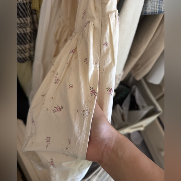 New with Tags Zara Cream Floral Lace Bow Dress with Pockets Size M Cotton Blend - Picture 8 of 8